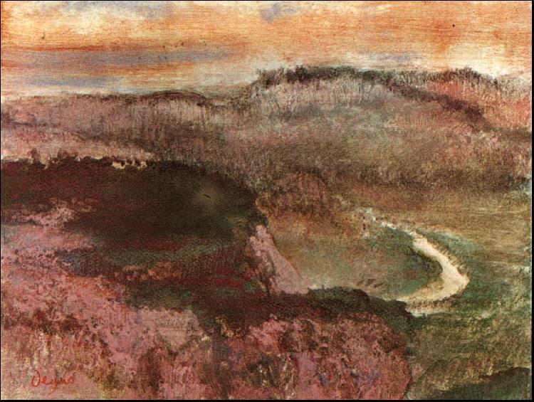 Edgar Degas Landscape with Hills oil painting picture